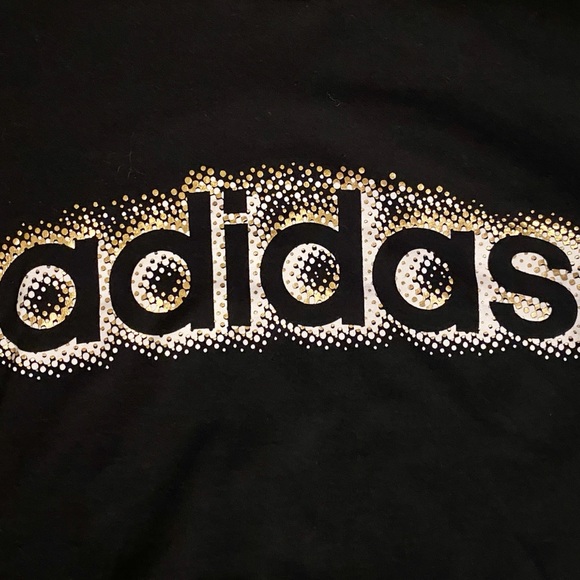 NWOT Adidas SS Black/White/Gold T-Shirt, Large - Picture 2 of 3
